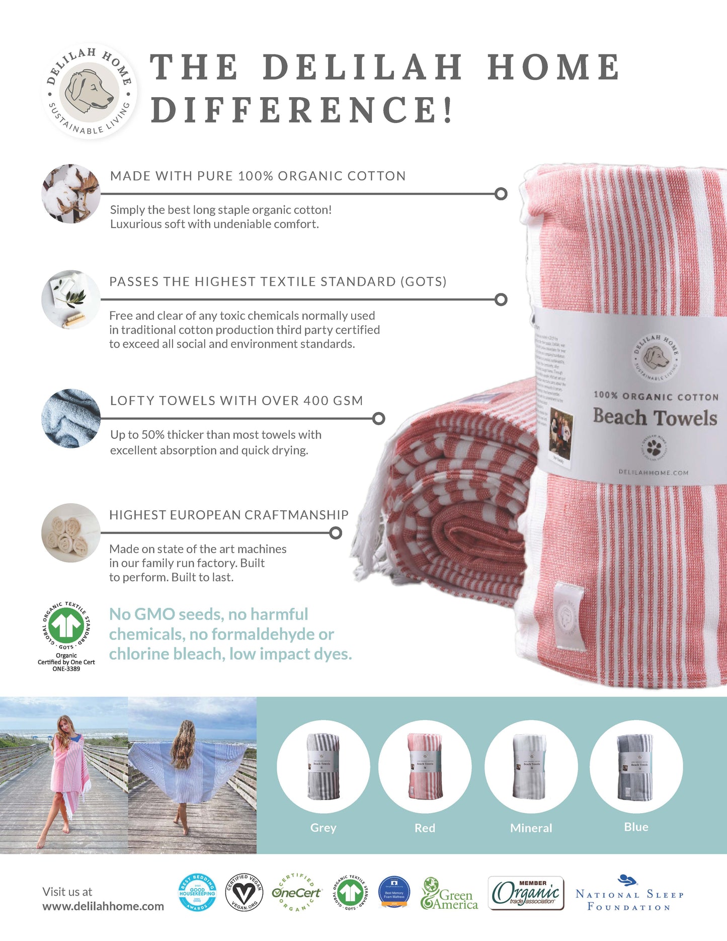 100% Organic Cotton Sunset Beach Towels